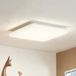 Prios LED plafondlamp Artin, 33 cm, wit, hoekig, sensor