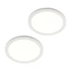 Prios LED plafondlamp Aureka, set van 2, sensor, Ø 33 cm, wit