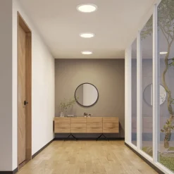 Prios LED plafondlamp Aureka, set van 2, sensor, Ø 33 cm, wit