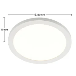 Prios LED plafondlamp Aureka, set van 2, sensor, Ø 33 cm, wit