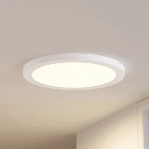 Prios LED plafondlamp Aureka, bewegingsmelder, Ø 33 cm, wit