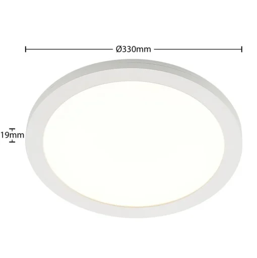 Prios LED plafondlamp Aureka, bewegingsmelder, Ø 33 cm, wit