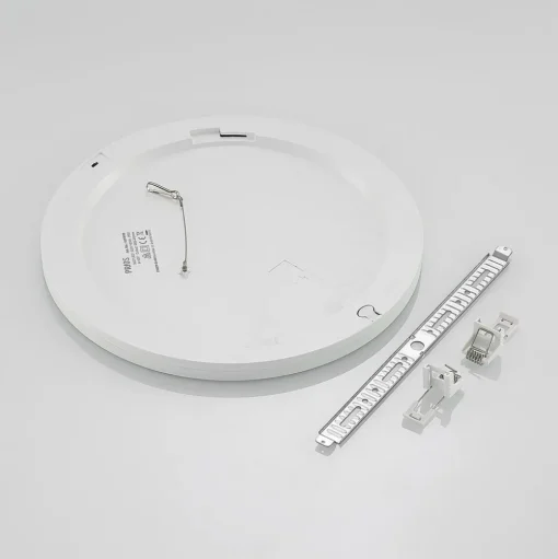 Prios LED plafondlamp Aureka, bewegingsmelder, Ø 33 cm, wit