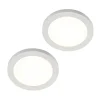 Prios LED plafondlamp Aureka, set van 2, sensor, Ø 23 cm, wit