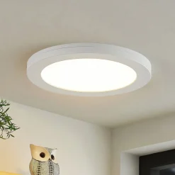 Prios LED plafondlamp Aureka, set van 2, sensor, Ø 23 cm, wit