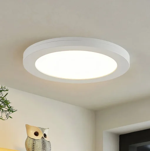 Prios LED plafondlamp Aureka, set van 2, sensor, Ø 23 cm, wit