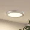 Prios LED plafondlamp Aureka, Ø 23 cm, zilver, metaal