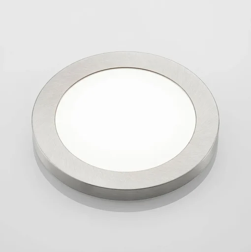 Prios LED plafondlamp Aureka, Ø 23 cm, zilver, metaal