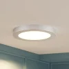 Prios LED plafondlamp Edwina, zilver, 23 cm, CCT, IP44