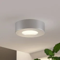 Prios LED plafondlamp Edwina, zilver, 12 cm, set van 3
