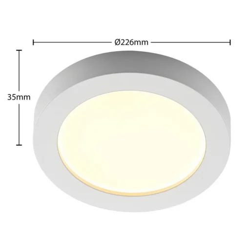 Prios LED plafondlamp Edwina, wit, 23 cm, CCT, IP44