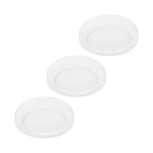 Prios LED plafondlamp Edwina, wit, 18 cm, set van 3