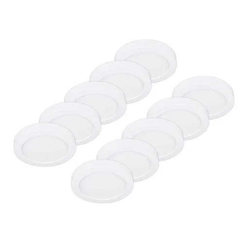 Prios LED plafondlamp Edwina, wit, 23 cm, set van 10