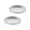 Prios LED plafondlamp Edwina, zilver, 23 cm, set van 2