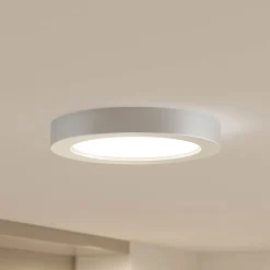 Prios LED plafondlamp Edwina, zilver, 25 cm, set van 3