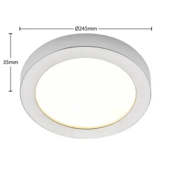 Prios LED plafondlamp Edwina, zilver, 25 cm, set van 3