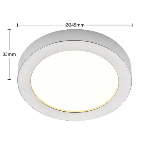 Prios LED plafondlamp Edwina, zilver, 25 cm, set van 3
