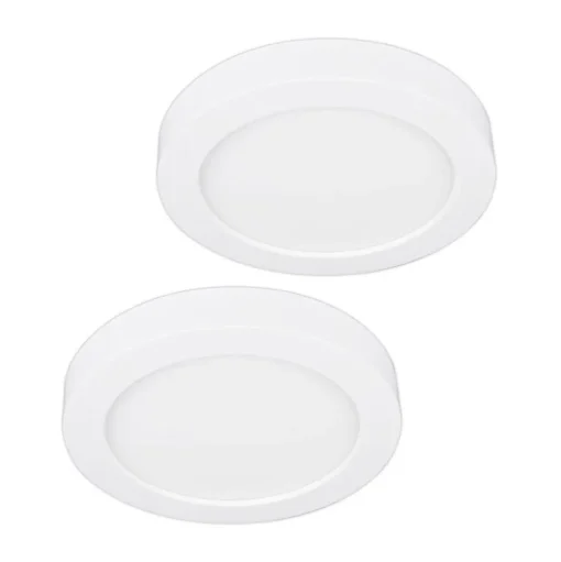 Prios LED plafondlamp Edwina, wit, 23 cm, set van 2