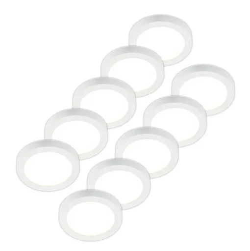 Prios LED plafondlamp Edwina, wit, 25 cm, set van 10