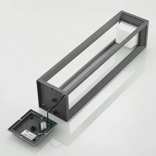 Prios LED tuinpadverlichting Gamion, 60 cm, antraciet, metaal, IP54