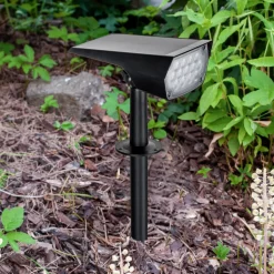 Prios LED zonnespot Helier, 49 cm, zwart, grondspies
