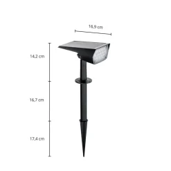 Prios LED zonnespot Helier, 49 cm, zwart, grondspies