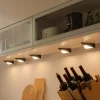 Prios Odia LED meubelverlichting, zwart, set van 5