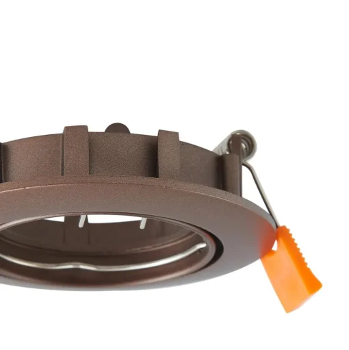 Prios plafond inbouwlamp Fibur, brons, aluminium, Ø 8,2 cm