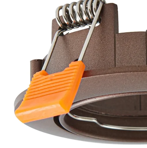 Prios plafond inbouwlamp Fibur, brons, aluminium, Ø 8,2 cm