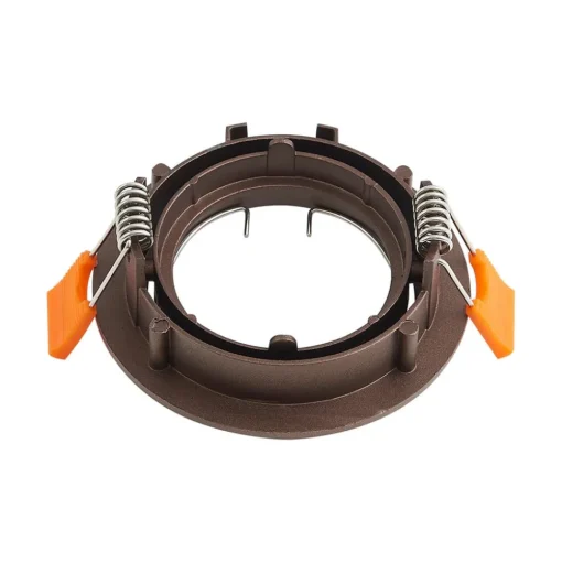 Prios plafond inbouwlamp Fibur, brons, aluminium, Ø 8,2 cm