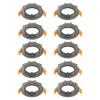 Prios plafond inbouwlamp Fibur, donkergrijs, Ø8cm, set van 10