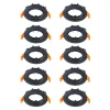 Prios plafond inbouwlamp Fibur, zwart, zink, Ø8.2cm, 10st
