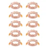 Prios plafond inbouwlamp Fibur, koper, zink, Ø8,2 cm, 10 stuks