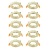 Prios plafond inbouwlamp Fibur, goud, zink, Ø 8,2 cm, 10 stuks