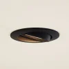 Prios plafond inbouwlamp Fibur, zwart, aluminium, Ø 8,2 cm