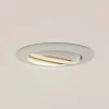 Prios plafond inbouwlamp Fibur, wit, aluminium, Ø 8,2 cm