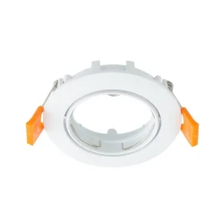 Prios plafond inbouwlamp Fibur, wit, aluminium, Ø 8,2 cm