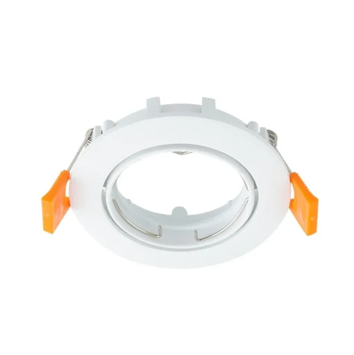 Prios plafond inbouwlamp Fibur, wit, aluminium, Ø 8,2 cm