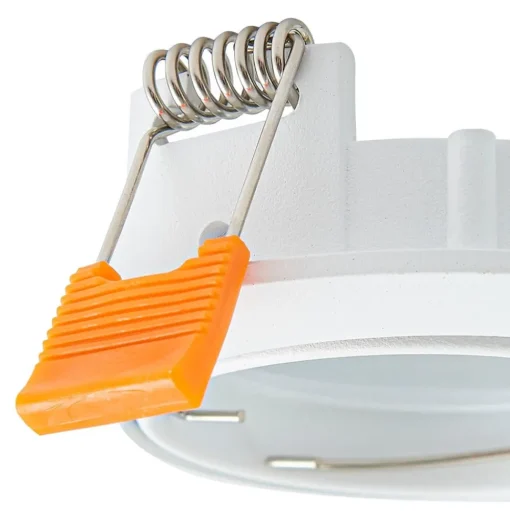 Prios plafond inbouwlamp Fibur, wit, aluminium, Ø 8,2 cm