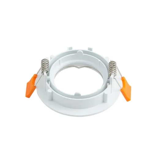 Prios plafond inbouwlamp Fibur, wit, aluminium, Ø 8,2 cm