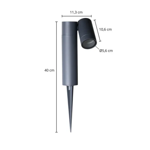 Prios prikspot Tulimar, hoogte 40 cm, antraciet, aluminium
