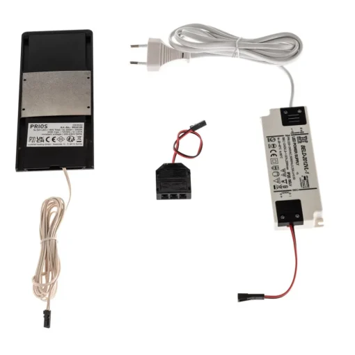 Prios Rixa LED meubelverlichting, zwart, 3 stuks