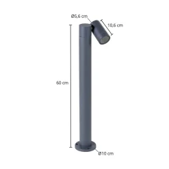 Prios tuinpadverlichting Tulimar, 1-lamp, 60cm, metaal, IP65