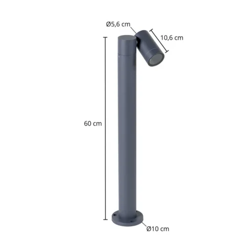 Prios tuinpadverlichting Tulimar, 1-lamp, 60cm, metaal, IP65