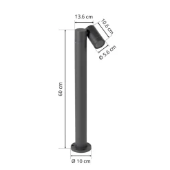 Prios tuinpadverlichting Tulimar, 1-lamp, 60cm, metaal, IP65