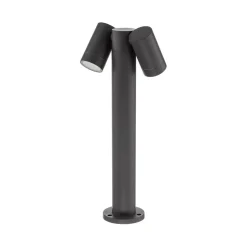 Prios Tulimar sokkellamp, 45 cm, antraciet, 2-lamps, aluminium