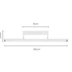 Prios Yuela LED plafondlamp, DALI, 100 cm, zilver