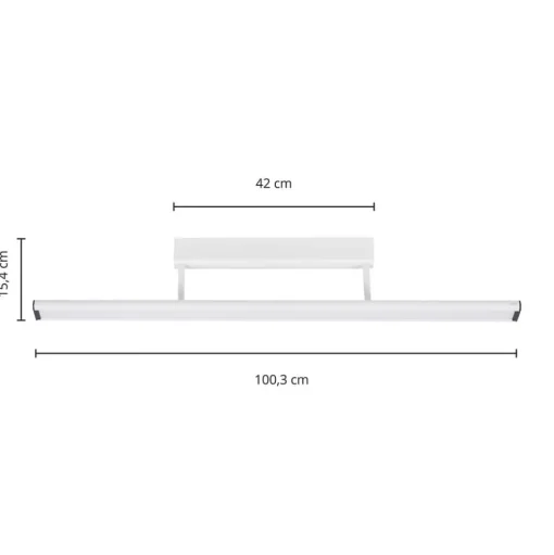 Prios Yuela LED plafondlamp, DALI, 100 cm, zilver