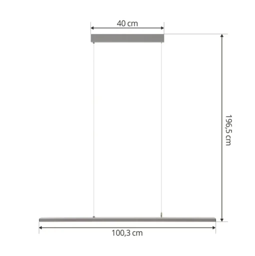 Prios Zyair LED kantoor hanglamp zilver DALI