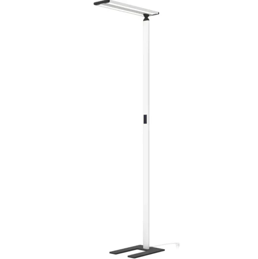 Prios Zyair LED kantoor vloerlamp, wit 59,7 cm